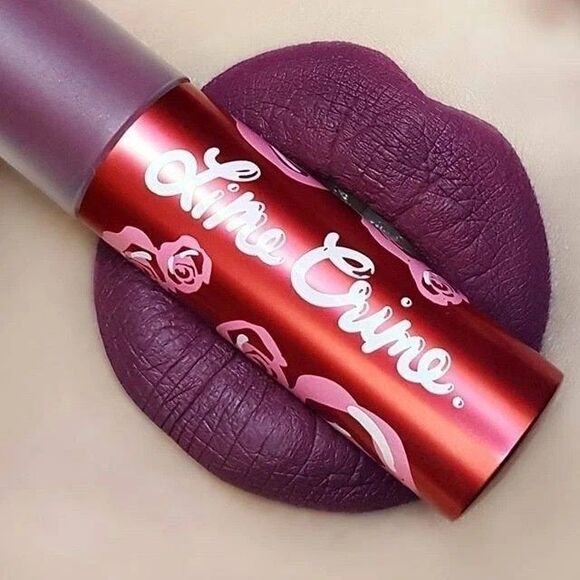 2X LIME CRIME Matte Velvetines Liquid Lipstick FETISH Deep Plum Purple NIB NEW - Picture 3 of 10